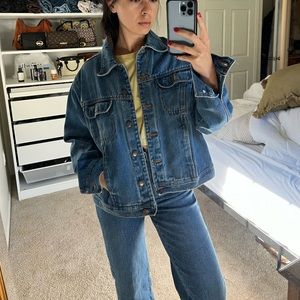 Vintage Oversized Medium-wash Jean Jacket